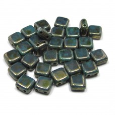 6mm Czech Mate Bronze Picasso-Turquoise